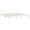 vidaXL Sengeramme med hodegavl hvit King Size heltre