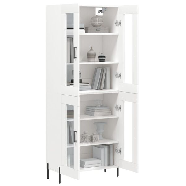 vidaXL Highboard hvit 69,5x34x180 cm konstruert tre