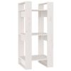 vidaXL Bokhylle/romdeler hvit 41x35x91 cm heltre furu