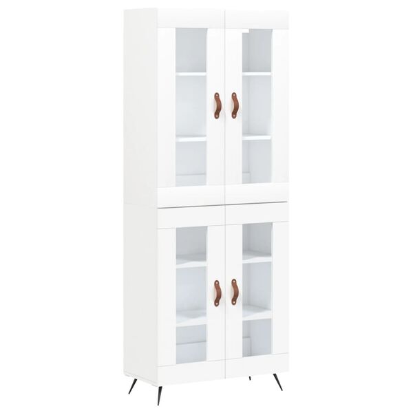 vidaXL Highboard hvit 69,5x34x180 cm konstruert tre