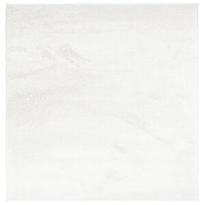 vidaXL Teppe OVIEDO kort luv kremhvit 120x120 cm