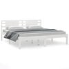 vidaXL Sengeramme med madrass hvit 200x200 cm heltre furu