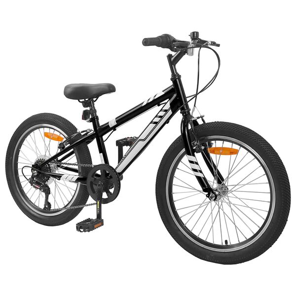 vidaXL Terrengsykkel 24 Tommer 6-Speed for 8-12 &aring;r gamle Svart