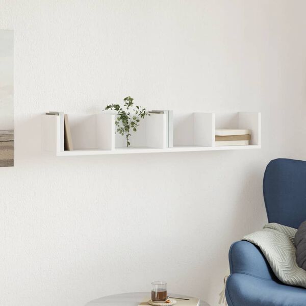 vidaXL Veggskap hvit 99x18x16,5 cm konstruert tre