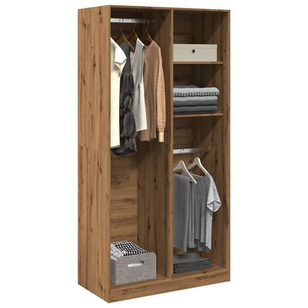 vidaXL Garderobe artisan eik 100x50x200 cm konstruert tre