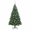 vidaXL Kunstig juletre med 300 LED gr&oslash;nn 210 cm PVC og St&aring;l og Plast