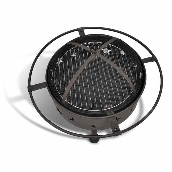 vidaXL Brannskala M&aring;ne Svart 82 x 82 x 64 cm St&aring;l