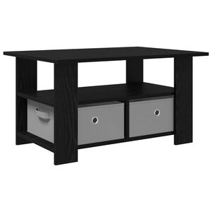 vidaXL Kaffebord med skuff Svart Eik 77 x 55 x 42 cm Konstruert tre