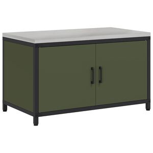 vidaXL Kj&oslash;kkenlagringsskap HATTEM Olivengr&oslash;nn 90 x 50 x 53 cm St&aring;l