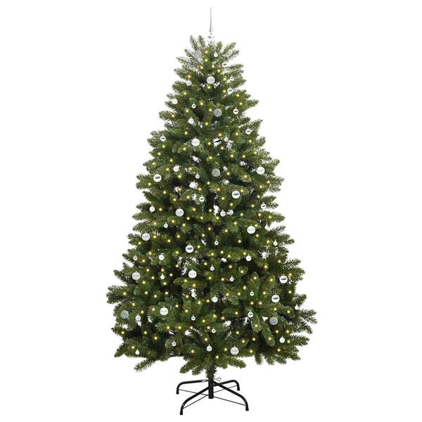 vidaXL Kunstig juletre med 300 LED gr&oslash;nn 300 cm PVC og metall