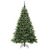 vidaXL Kunstig juletre med 300 LED med stativ gr&oslash;nn 180 cm PE og PVC