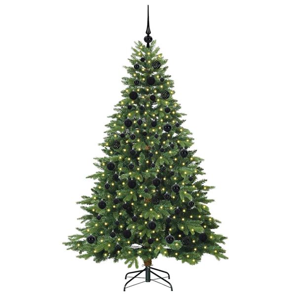 vidaXL Kunstig juletre med 300 LED med stativ gr&oslash;nn 180 cm PE og PVC