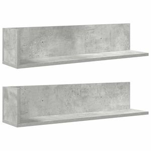 vidaXL Vegghyller 2 stk betonggr&aring; 75x16,5x16,5 cm konstruert tre