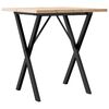 vidaXL Spisebord X-ramme 70x70x75,5 cm heltre furu og st&aring;l