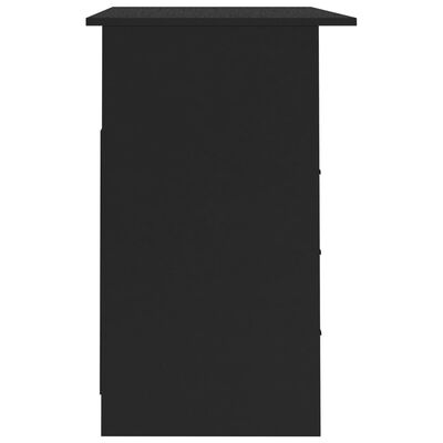 vidaXL Skrivebord med skuffer svart 110x50x76 cm sponplate