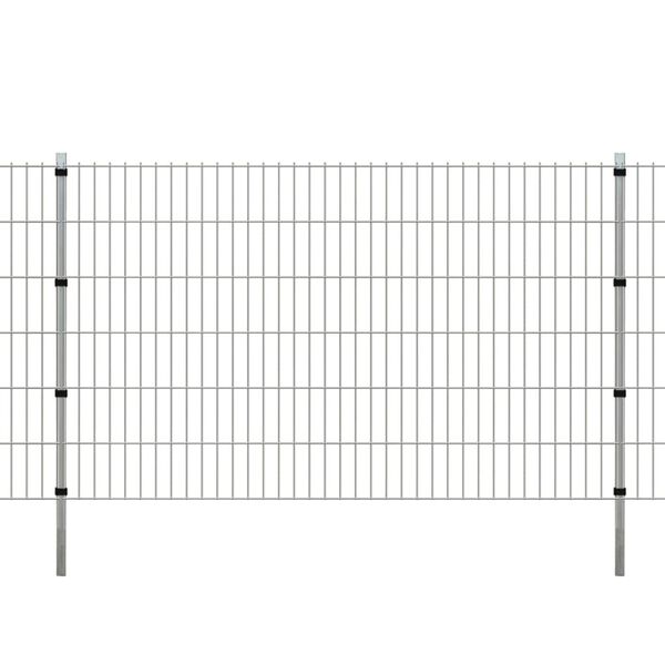 vidaXL Gjerdestolper 10 stk s&oslash;lv 170 cm galvanisert st&aring;l