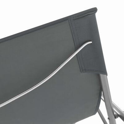 vidaXL Sammenleggbare strandstoler 2 stk stål og oxfordstoff grå