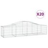 vidaXL Gabionkurver buede 20 stk 200x50x40/60 cm galvanisert jern