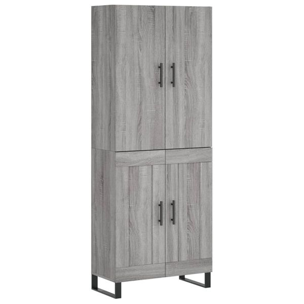 vidaXL Highboard gr&aring; sonoma 69,5x34x180 cm konstruert tre