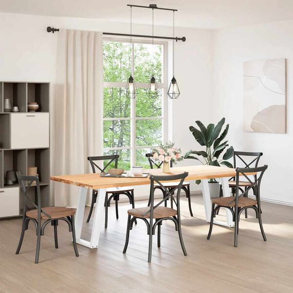 vidaXL Spisebordben U-formet 2 stk hvit 50x(72-73) cm st&aring;l