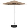 vidaXL Hageparasol med base 230 x 230 cm Polyester Rektangul&aelig;r Gr&aring;brun