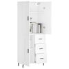 vidaXL Highboard hvit 69,5x34x180 cm konstruert tre