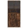 vidaXL Highboard med dører røkt eik 68x37x142 cm konstruert tre