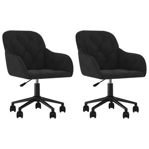 vidaXL Spisestuestol 2 stk. 55 x 59,5 x 77 cm Svart Fl&oslash;yel
