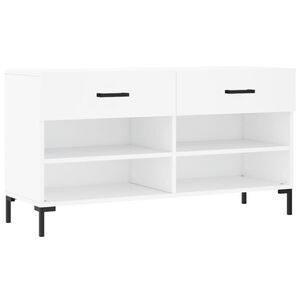 vidaXL Skobenk hvit 102x35x55 cm konstruert tre