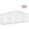 vidaXL Gabionkurver buede 25 stk 200x30x60/80 cm galvanisert jern
