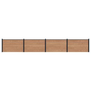 vidaXL Gjerdeplate 4 pcs WPC og Aluminium Brun
