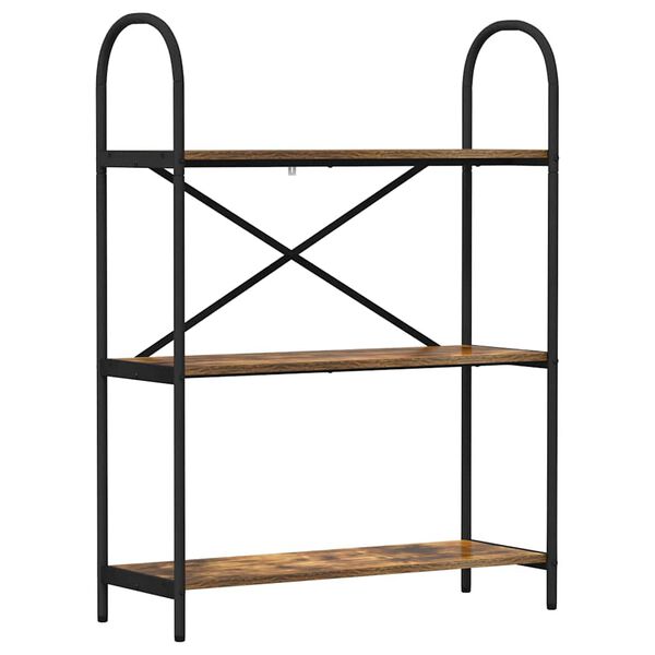 vidaXL Bokhylle R&oslash;kt eik 80 x 30 x 109 cm Konstruert tre