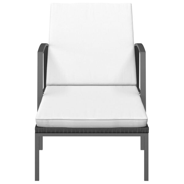 vidaXL Solseng med pute polyrotting svart