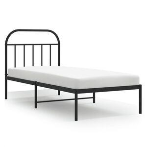 vidaXL Sengeramme i metall med hodegavl svart 90x190 cm