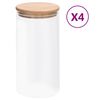 vidaXL Glasskrukker med bambuslokk 4 stk 1200 ml
