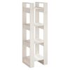 vidaXL Bokhylle/romdeler hvit 41x35x125 cm heltre furu