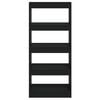 vidaXL Bokhylle/romdeler svart 60x30x135 cm konstruert tre