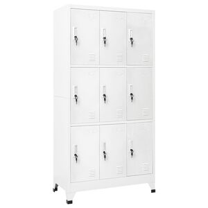 vidaXL Garderobeskap med 9 rom st&aring;l 90x45x180 cm gr&aring;