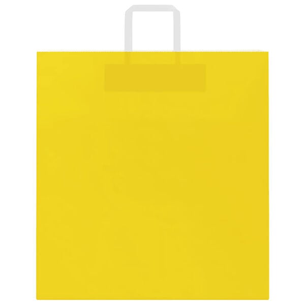 vidaXL Papirposer 50 stk med håndtak gul 45x17x48 cm
