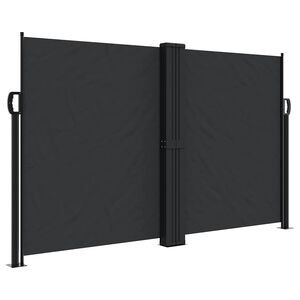 vidaXL Uttrekkbar sidemarkise 140x600 cm svart