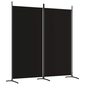 vidaXL Romdeler med 2 paneler svart 175x180 cm stoff
