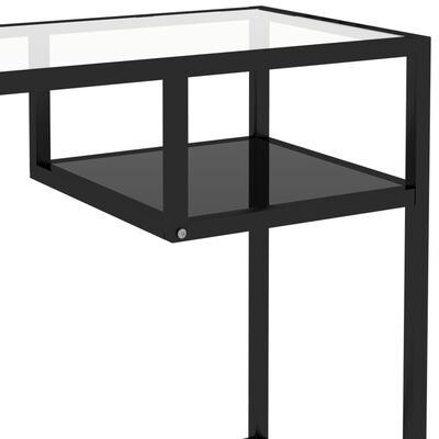 vidaXL Databord svart 100x36x74 cm glass