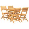 vidaXL Hagespisegruppe 5 deler heltre teak