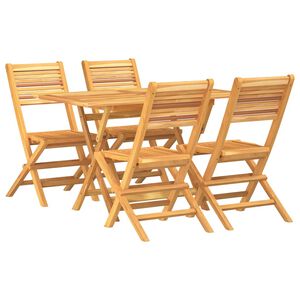 vidaXL Hagespisegruppe 5 deler heltre teak
