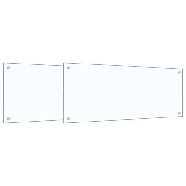 vidaXL Kj&oslash;kkenbakplate 2 pcs Gjennomsiktig 100 x 40 cm herdet glass