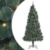 vidaXL Kunstig Forh&aring;ndslyst Julegran med Kule Sett gr&oslash;nn 240 cm PET