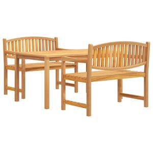 vidaXL Hagespisegruppe 3 deler heltre teak