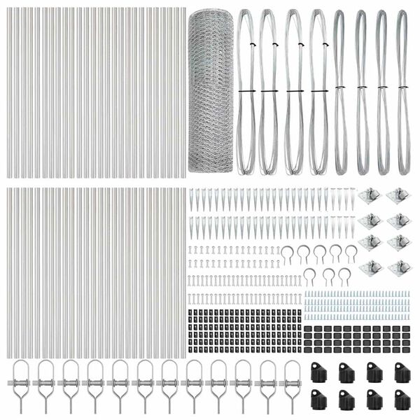 vidaXL Gjerdep&aring;le s&oslash;lv 100 x 0,6 m (13 mm nett) St&aring;l