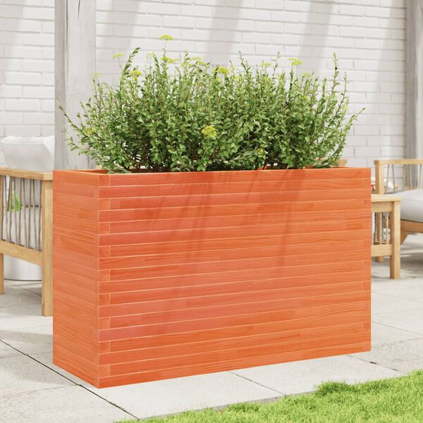 vidaXL Plantekasse voksbrun 110x40x68,5 cm heltre furu