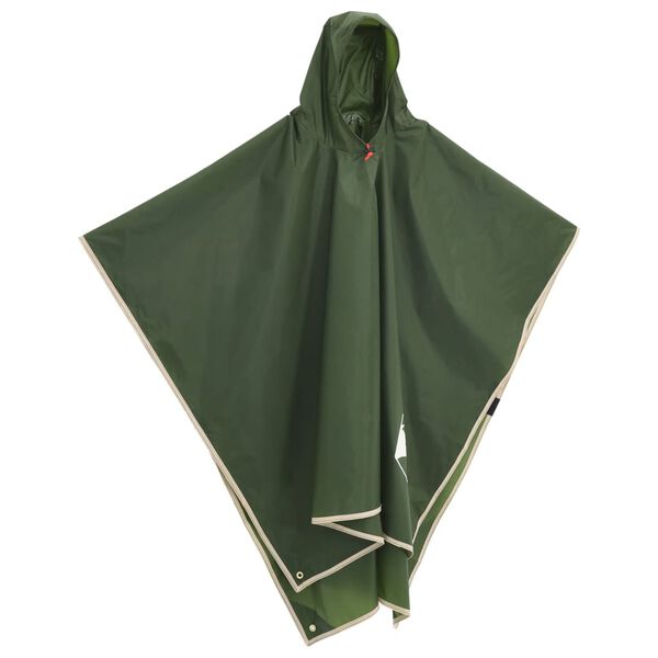 vidaXL Regnponcho med hette 2-i-1 design grønn 223x145 cm